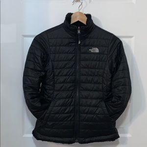 Girls reversible black North Face Jacket